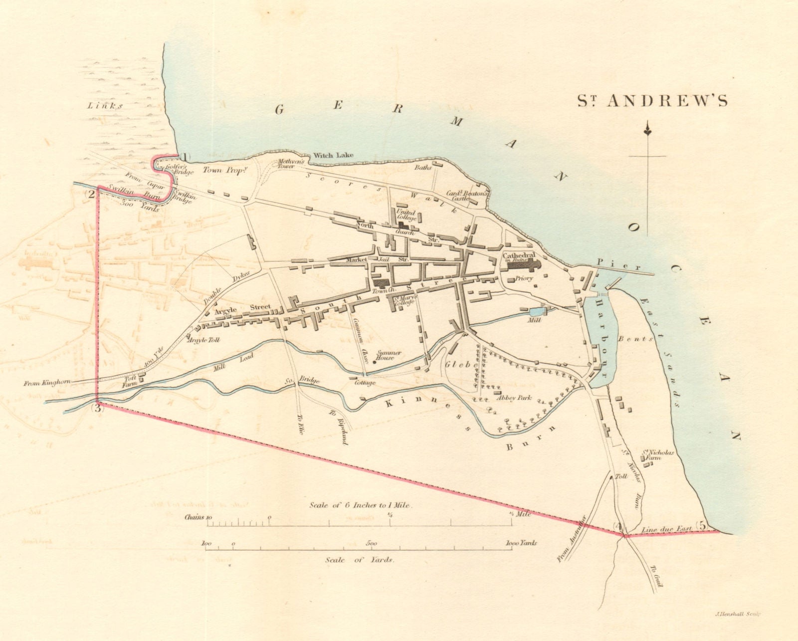 ST. ANDREWS borough/town plan for the REFORM ACT. Scotland 1832 old map